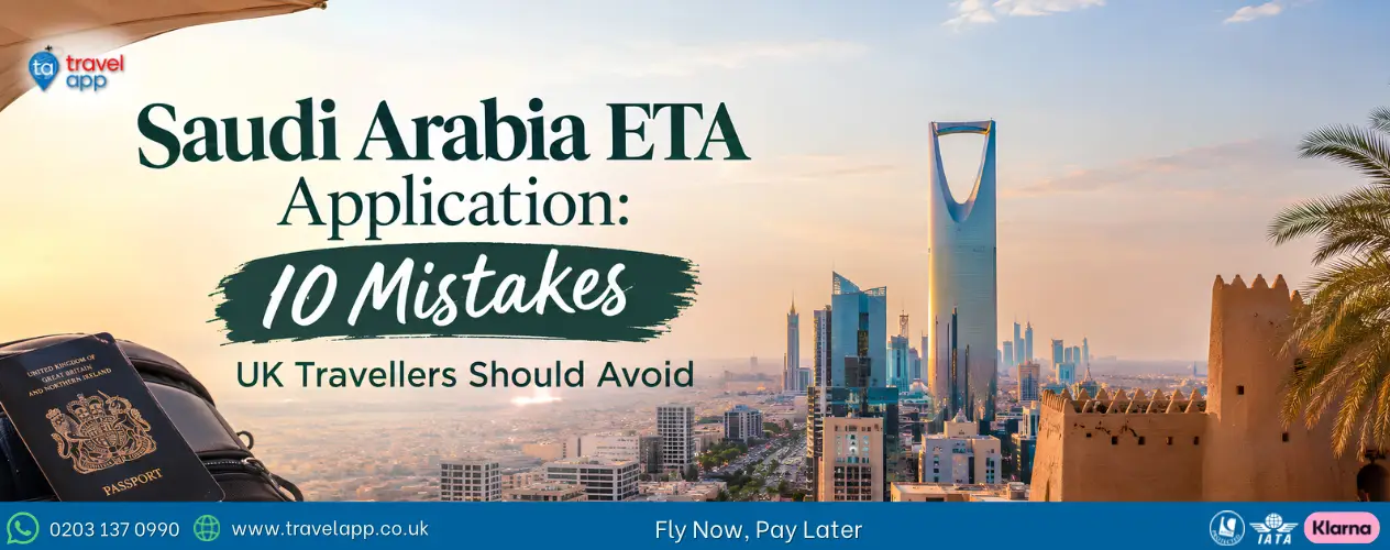 UK traveller checking passport details before submitting a Saudi Arabia ETA application
