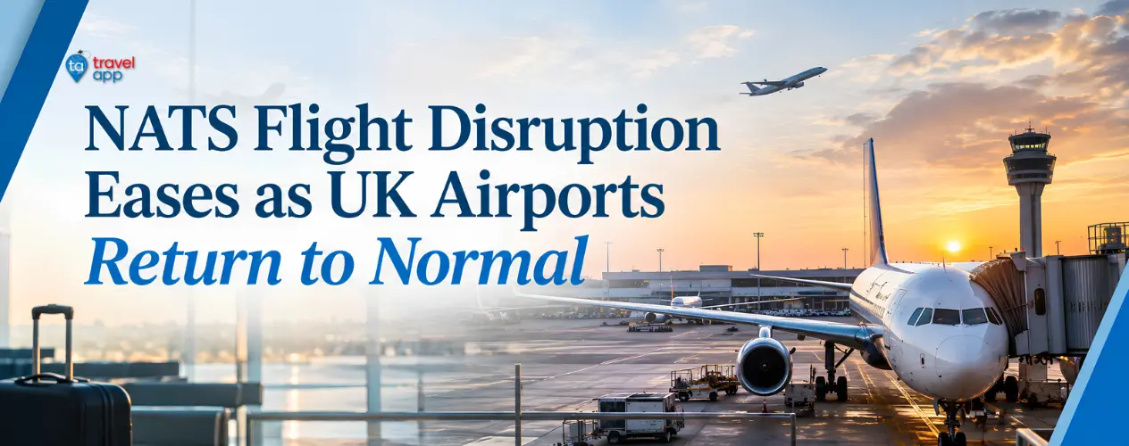 Passengers waiting at a UK airport after NATS flight disruption