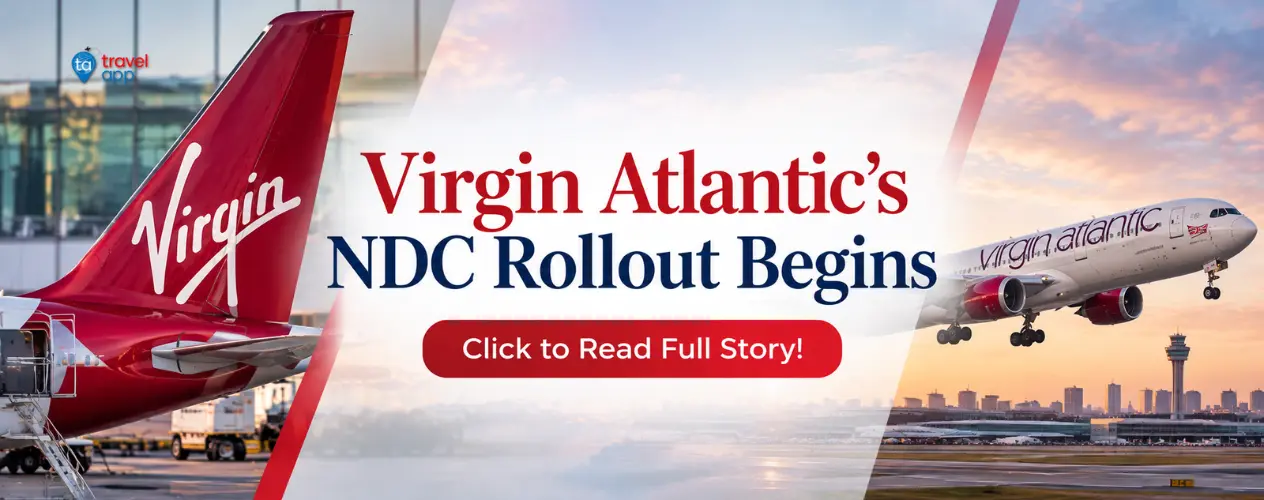 Virgin Atlantic aircraft as the airline rolls out NDC booking connections for UK travel agents